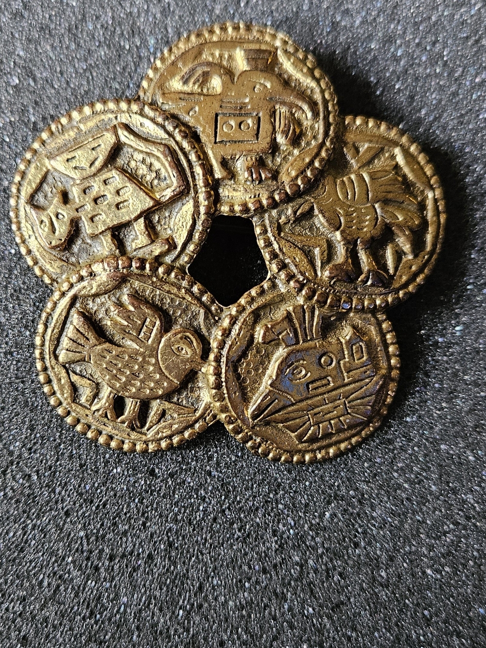 Vintage
Peruvian Art Figural
Inca Bird & Animal Pin Brooch Incan-inspired